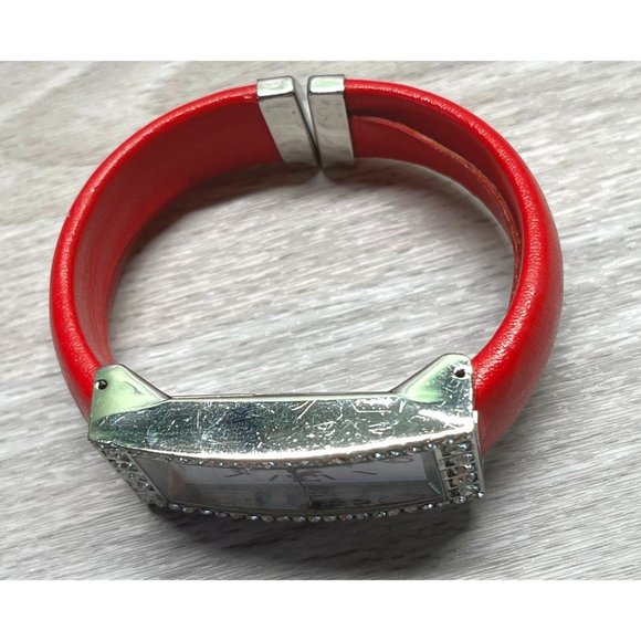 JB Womens Cuff Watch Bracelet Christmas Snowman with Birds Rhinestones - Picture 4 of 11